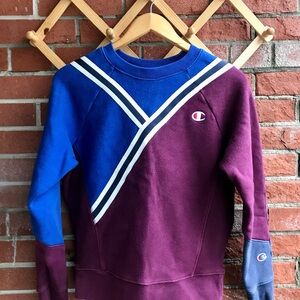 Vintage Champion Reverse Weave Crewneck Colourblock Sweatshirt